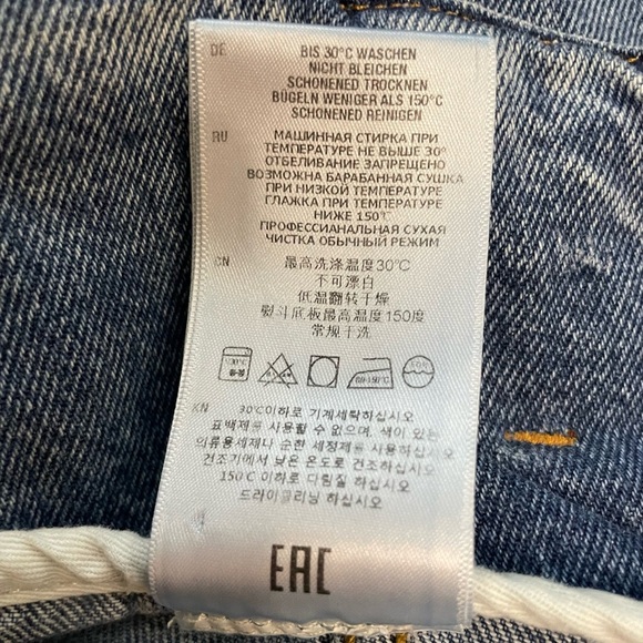 IRO Melay Denim Mini Skirt in Medium Blue Belted Paperbag Waist US Size 6 EU 38 - Picture 12 of 13